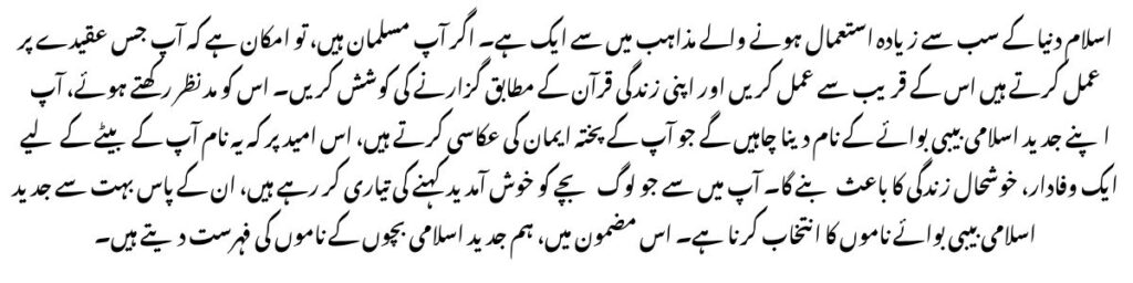 Modern Islamic Baby Boy Names