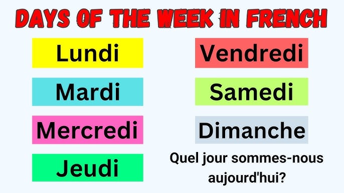 name of days in french language